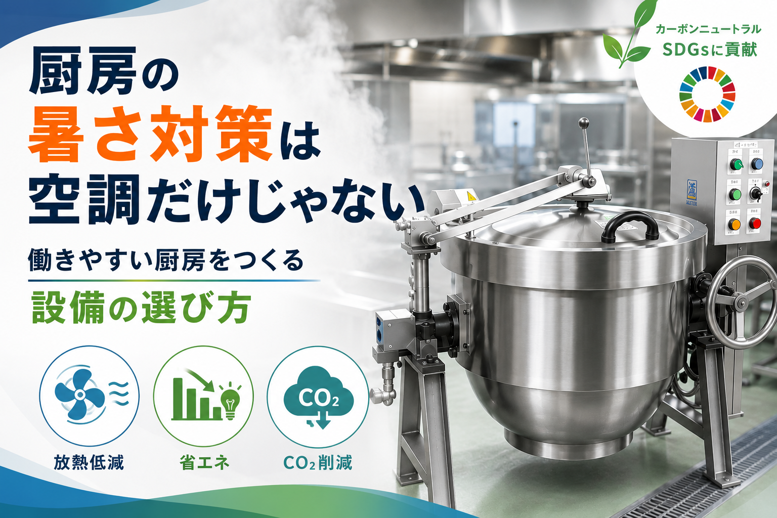 回転釜のガス使用量と省エネ性能比較